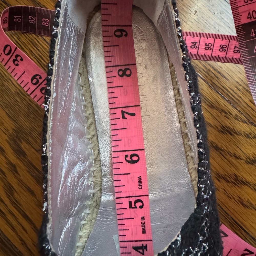 Chanel black tweed silver mettalic cc logo espadrilles - Picture 15 of 15